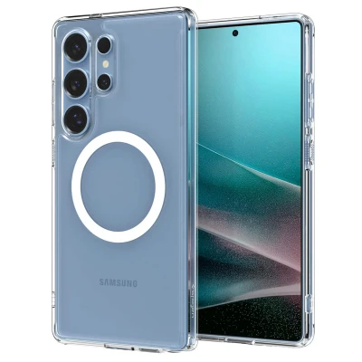 Abbildung von Samsung Galaxy S25 Hülle MagSafe Kunststoff Spigen Hard Case/Backcover Handyhülle Transparent Shockproof/Stoßfest