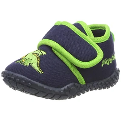 Abbildung von Playshoes Jungen pantoffel draak Hausschuhe, Marine, 30/31 EU