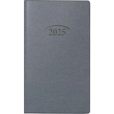 Abbildung von BRUNNEN Taschenkalender Modell 751 (2025), 2 Seiten = 1 Monat, A6, 32 Seiten, Kunststoff Einband Artistico, silberfarben