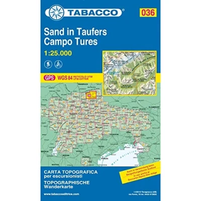 Abbildung von Sand in Taufers: Wanderkarte Tabacco 036. 1:25000: GPS. UTM Gitter (Carte topografiche per escursionisti, Band 36)