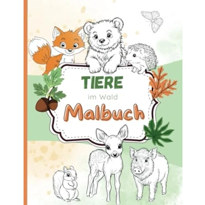 Abbildung von Tiere im Wald Malbuch: Perfekt für kleine Künstler, die Natur und lieben!