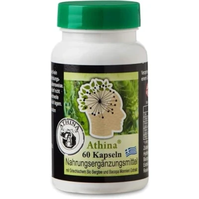 Abbildung von Athina® Griechische Eisenkraut Bergtee Kapseln Mit Bacopa Monnieri Extrakt 60 Stück I Ginkgo Biloba, Rhodiola Rosea &amp; Zink Reine natürliche Zutaten