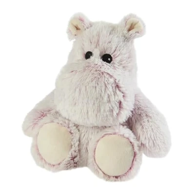 Abbildung von Warmies Marshmallow Flusspferd Plüschtier, vollständig erwärmbarer, gewichteter Teddy mit französischem Lavendelduft mikrowellengeeignetes Kuscheltier, Juniorgröße