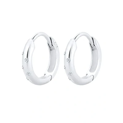 Abbildung von Elli DIAMONDS Paar Creolen »Ohrringe Creole Diamanten (0.05 ct.) 925 Sterling Silber«