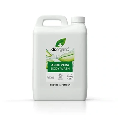 Abbildung von Dr Organic Aloe Vera Körperwaschgel 5L Nachfüllpack, Duschgel, Für alle Hauttypen, Natürlich, Vegan, Tierversuchsfrei, Paraben &amp; SLS frei, Recycelt Recyclebar, Zertifiziert Bio,