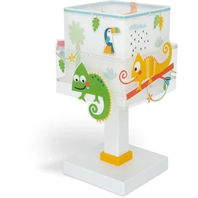 Abbildung von Dalber Kinder Tischlampe Nachttischlampe kinderzimmer Happy Jungle Chamäleon Tiere Dschungel, 63311, E14