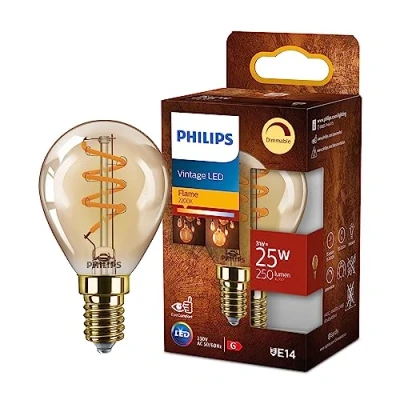 Abbildung von Philips LEDclassic E14 Lampe Gold, ersetzt 25W, warmweiß (2200 Kelvin), Dekolampe, dimmbar