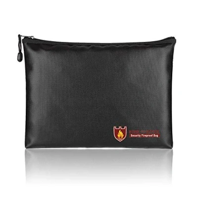 Abbildung von TsunNee Feuerfest Dokumententasche, Wasserdicht Lipo Sicher Tasche, Feuer Sicherheit Tasche (Schwarz, 20x29cm)