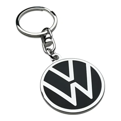 Abbildung von Volkswagen 000087010BQ Schlüsselanhänger mit dem neuem VW Logo, schwarz, Durchmesser 37mm