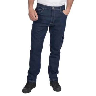 Abbildung von Lee Cooper LCPNT239 Herren Arbeitskleidung Sicherheit Stretch Denim Zimmermann Jeans Arbeitshosen, Blau, 42W / 31L
