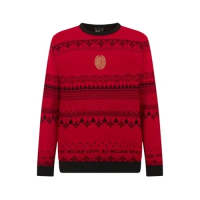 Abbildung von AC Milan Weihnachts Pullover, Weihnachtliche Fantasie, in Weicher und Bequemer Baumwolle, Offizielles Produkt, Unisex, XL