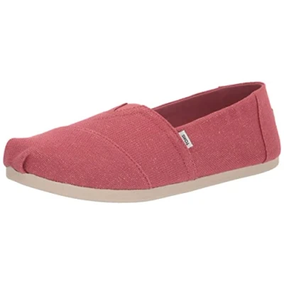 Abbildung von TOMS Damen Alpargata Print Glitter Flacher Slipper, Pink Red, 35.5 EU