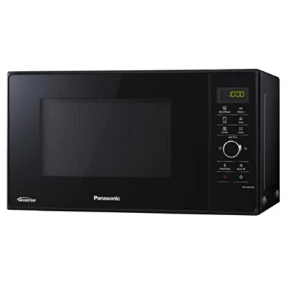 Abbildung von Panasonic NN GD35HBGTG Mikrowelle mit Grill (1000 W, Inverter, Dampfgaren, energieeffizientes Kombikochen, Pizza Pfanne, 23 Liter) schwarz