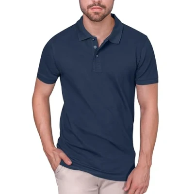Abbildung von HRM Herren Heavy Stretch Polo, Navy, Gr. 2XL I Premium Polo Shirt aus 95% Baumwolle &amp; 5% Elasthan Basic Polohemd bis 40C waschbar Hochwertige nachhaltige Kleidung Workwear