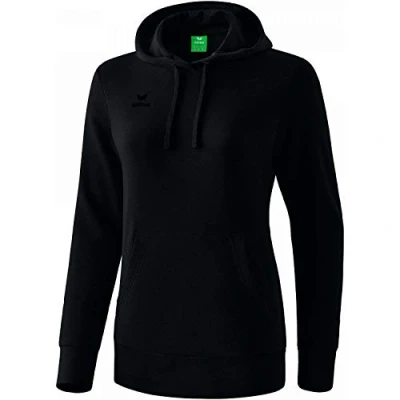 Abbildung von Erima Damen Basic Kapuzen Sweatshirt, Schwarz, 38