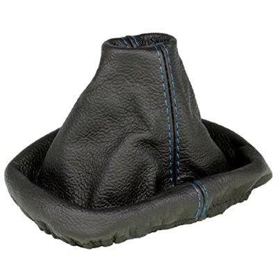 Abbildung von L &amp; P Car Design L&amp;P A0035 Schaltsack Schaltmanschette kompatibel mit VW Golf 4 IV 100% Echtleder Leder Schwarz Naht Blau