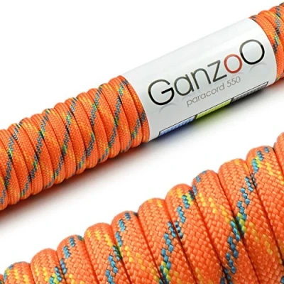 Abbildung von Ganzoo Paracord 550 Seil für Armband, Leine, Halsband, Nylon/Polyester 30 Meter, orange