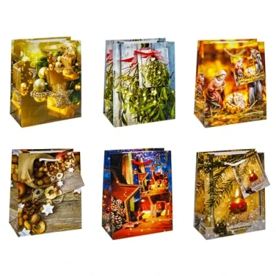 Abbildung von TSI Geschenktüten WEIHNACHTEN SERIE 10, 12er Packung, Größe: Klein (HxBxT 14 x 11 6,5 cm), Art. Nr. 87020