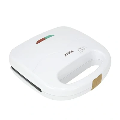 Abbildung von JOCCA Sandwichtoaster für 2 Scheiben, Toaster aus der Nature Linie, antihaftbeschichtete Grillplatten, leuchtende Indikatoren, Sandwiches und mehr Mahlzeiten, modernes Finish in Holzoptik (weiß)
