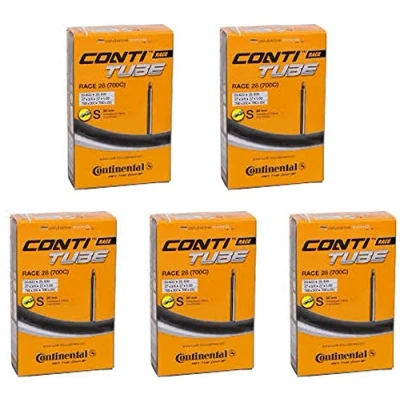 Abbildung von Continental Race 28 (700c) x 20 25c Bike Inner Tubes (PACK OF 5) 80mm Long Presta Valve, Schwarz