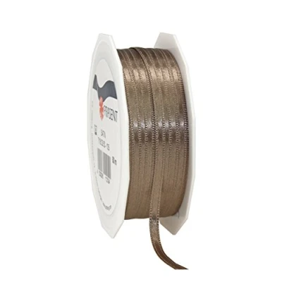 Abbildung von PRÄSENT C.E. Pattberg Satin Taupe, 50 m Satinband zum Einpacken von Geschenken, 3 mm Breite, Geschenkband Dekorieren &amp; Basteln, Dekoband, Anlass