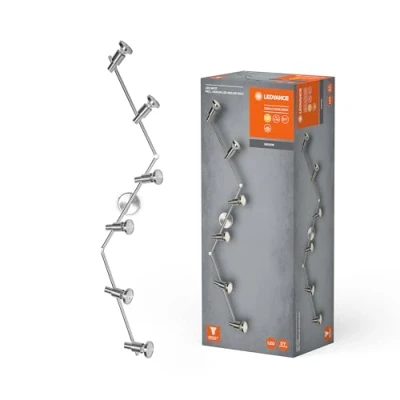 Abbildung von LEDVANCE LED Spotlight, 6 flammiger hochwertiger Spotstrahler aus Aluminium, geeignet für Wand und Decke Innen, austauschbare GU10 Leuchtmittel enthalten, Warmweiß (2700K), 3W, SPOT 6x3W