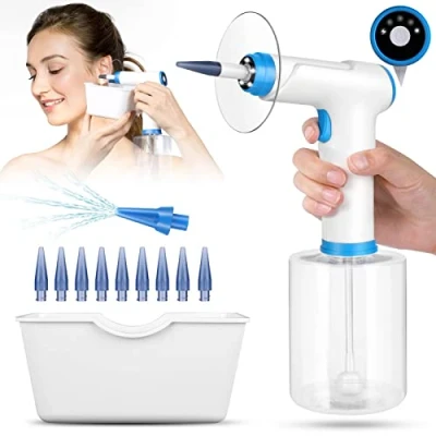 Abbildung von Ohrenschmalz Entferner Ohrenreiniger Sicherheit Ohrenkerzen Ohrreiniger für Erwachsene Ohrenspülung Elektrischer Ear Cleaner Ohrendusche Ohrreinigungsset mit 4 Reinigungsmodus und 10 Ohr Tipps