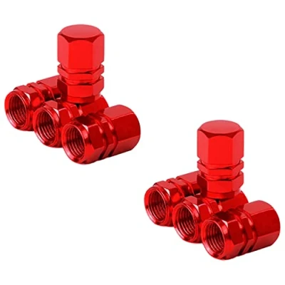 Abbildung von Grandview Autoreifen Ventilkappe (8 Pack) Rot, Universalschaftabdeckungen für PKW, SUVs, Fahrrad und Fahrrad, LKW, Motorräder Robustes, luftdichtes Siegel Anschraubbarer, Easy Grip Einsatz