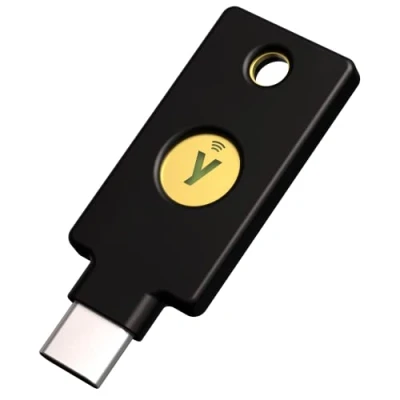 Abbildung von Yubico Security Key C NFC Schwarz Sicherheitsschlüssel für Zwei Faktor Authentifizierung (2FA), Anschluss über USB und FIDO zertifiziert