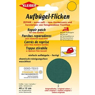 Abbildung von Kleiber + Co.GmbH Aufbügel Flicken Zephir, grün, ca. 40 cm x 12