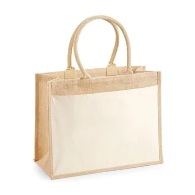 Abbildung von Westford Mill W427 Cotton Pocket Jute Shopper Einheitsgröße