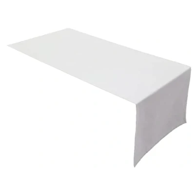 Abbildung von Lemos Home Hochwertiger Tischläufer Tischwäsche aus 100% Baumwolle Kollektion Konzept, Farbe &amp; Größe wählbar (Tischläufer 45x120cm, Weiß)
