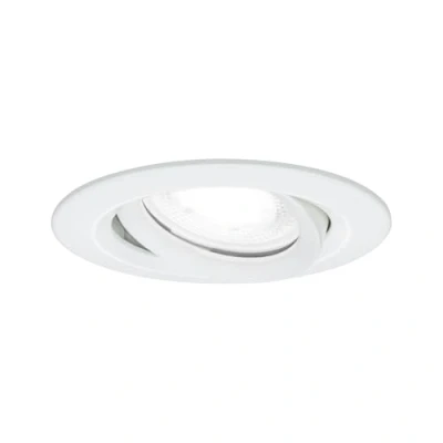 Abbildung von Paulmann 93672 Nova Plus LED Einbauleuchte IP65 rund schwenkbar 6W dimmbar Einbaustrahler GU10 Weiß matt Spot Alu Zink Einbaulampe 4000K