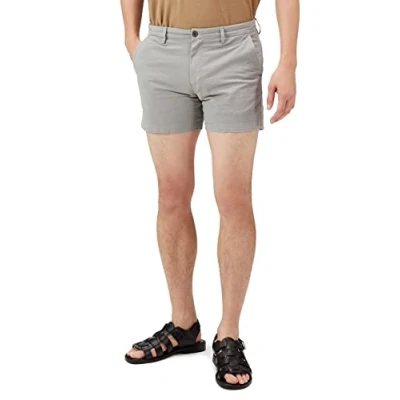 Abbildung von Amazon Essentials Herren 13 cm Flatfront Chinoshorts mit hohem comfort in schmaler Passform (zuvor Goodthreads), Hellgrau, 42W