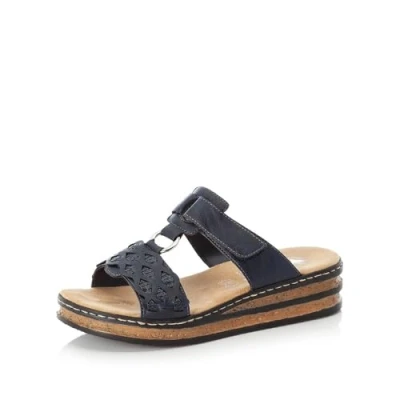 Abbildung von Rieker Pantolette hoch, Damen, Größe: 38, Bleu Kunststoff
