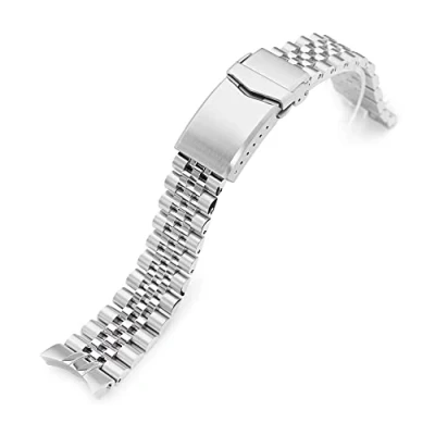 Abbildung von MiLTAT 20mm Uhrenarmband kompatibel mit SEI Alpinist SARB017, Super Jub II 316L Edelstahl V Schließe Versehen