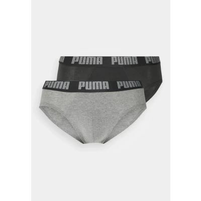 Abbildung von Puma Basic Brief 2 PACK Slip, Herren, Größe: Large, Dark grey melange/black