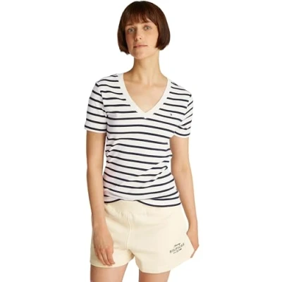 Abbildung von Tommy Hilfiger NEW SLIM CODY Tshirt basic Breton dark night navy, Damen, Größe: XXS, navy