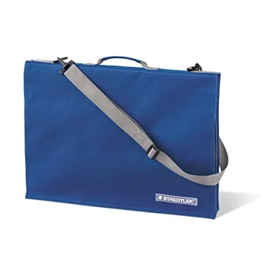 Abbildung von STAEDTLER LR 661 14 Zeichenplattentasche (mit Griff, DIN A4, wasserabweisend, strapazierfähiges Nylon, verstellbarer Schultergurt, integrierte Handytasche), Blau