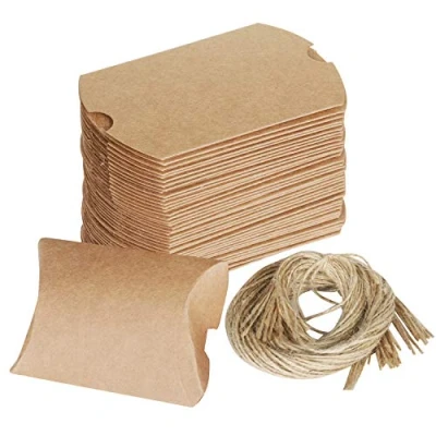 Abbildung von TRIXES Rustikale Hochzeitsgeschenkboxen, Geschenkbox, 100PC Set mit Bindfäden, DIY, kleine Geschenkboxen, Leckerlibox, Hochzeitsgeschenke, Geschenkboxen