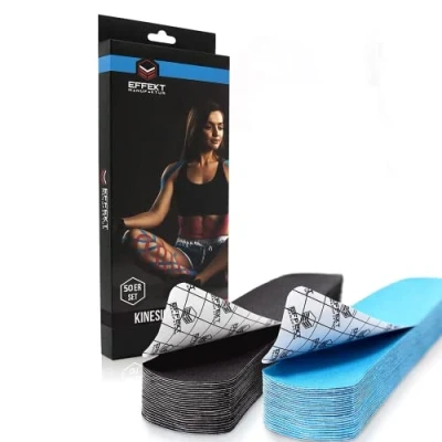 Abbildung von Effekt Manufaktur Sport Tapes 25 cm x 5cm Kinesiotapes in verschiedenen Farben vorgeschnitten Wasserfest &amp; Elastisch PreCut Tape Extra starkes Kinesiologie Elastische Kintex