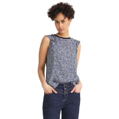 Abbildung von Street One MIT Volants Top, Damen, Größe: 42, Blau