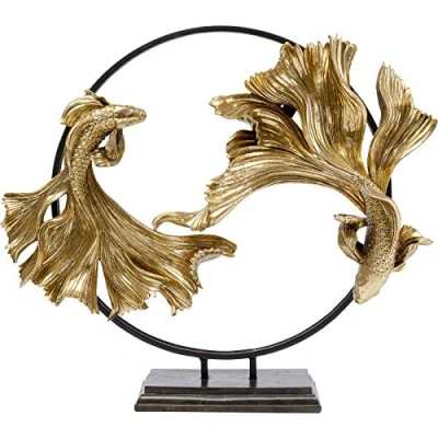 Abbildung von Kare Design Deko Objekt Dancing Betta Fishes, Dekofigur, Accessoire, Kampffisch Motiv, Dekoration für Wohnzimmer, Schlafzimmer, Büro, Regale, aus Kunststein, 65x58x21cm