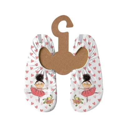 Abbildung von Slipstop Kinder Strandschuhe Anti Rutsch Sport Schwimmschuhe Badeschuhe Urlaub weiß mit Ballerina Sonnenschutzfaktor 50+, Gr. 24 26