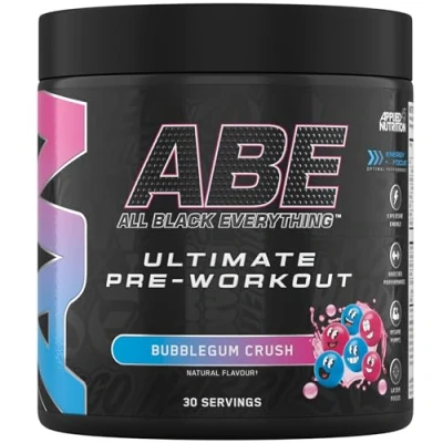 Abbildung von Applied Nutrition ABE Pre Workout Pulver Booster für Energie &amp; Leistung mit Citrullin, Kreatin Monohydrat, Beta Alanin (375 g 30 Portionen)(Bubblegum Crush)