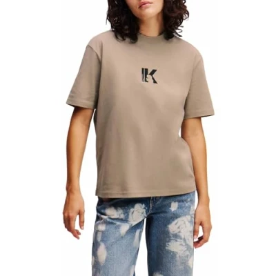 Abbildung von Karl Lagerfeld Jeans LOGO TEE Tshirt basic, Damen, Größe: XS, Desert taupe