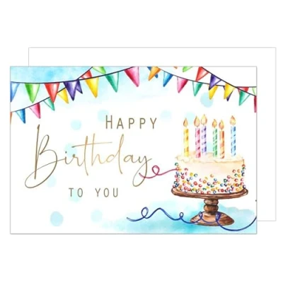 Abbildung von Edition Seidel Premium XXL Maxi Glückwunschkarte zum Geburtstag mit Umschlag Format DIN A4. Geburtstagskarte Grusskarte Karte Billet Happy Birthday to you Mann Frau Torte (A4 G3469)