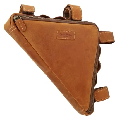 Abbildung von Gusti Fahrradtasche Leder Rahmentasche Marshall T. Ledertasche Vintage Look Braun Fahrradzubehör