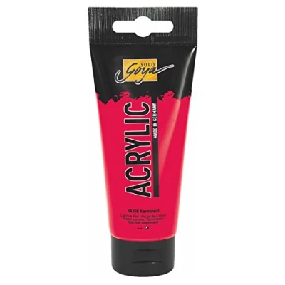 Abbildung von KREUL 84108 Solo Goya Acrylic, 100 ml Tube in karminrot, cremige vielseitig einsetzbare Acrylfarbe Studienqualität, auf Wasserbasis, schnell und matt trocknend, gut deckend, wasserfest