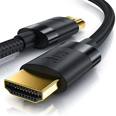 Abbildung von CSL 8K / 4K HDMI Kabel 2.1/2.0 2m @ 60Hz 120Hz 240Hz 48 Gbit/s 3D Ultra High Speed mit Ethernet TV Blu ray PS5 Xbox Series X Switch schwarz 2 Meter